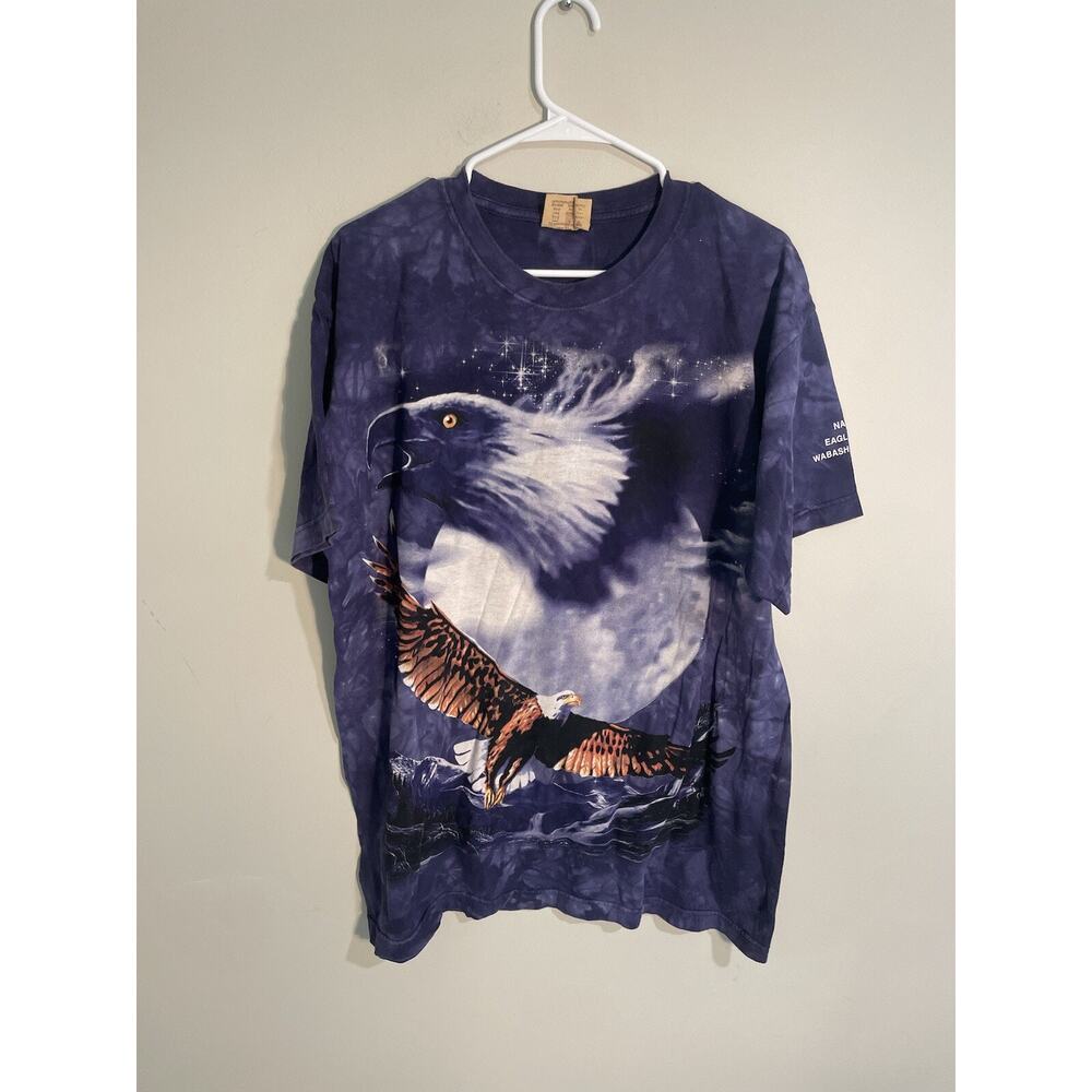 VTG 2002‎ The Mountain Eagle T-Shirt Purple Tie-Dye National Eagle Center Sz L